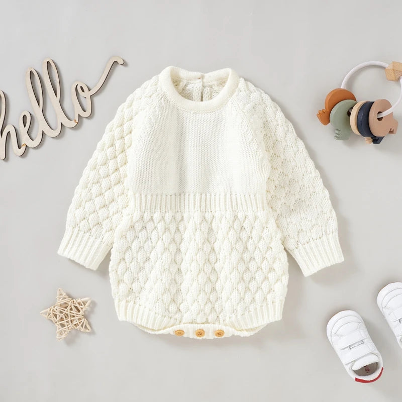 Lovely Heart Infant Baby Girl Knitted Clothes Love Romper Jumpsuit Bodysuit Outfit Autumn Winter wool knitted sweater bodysuits