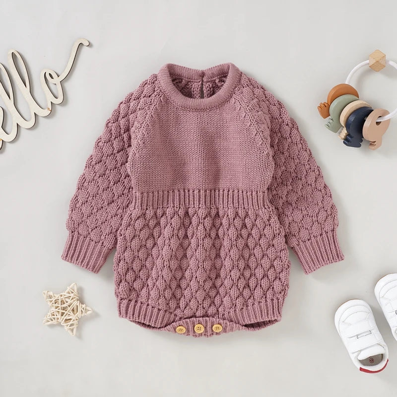 Lovely Heart Infant Baby Girl Knitted Clothes Love Romper Jumpsuit Bodysuit Outfit Autumn Winter wool knitted sweater bodysuits