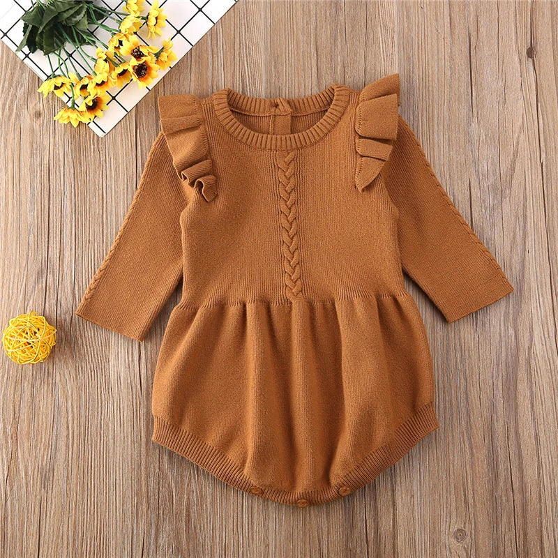 Lovely Heart Infant Baby Girl Knitted Clothes Love Romper Jumpsuit Bodysuit Outfit Autumn Winter wool knitted sweater bodysuits