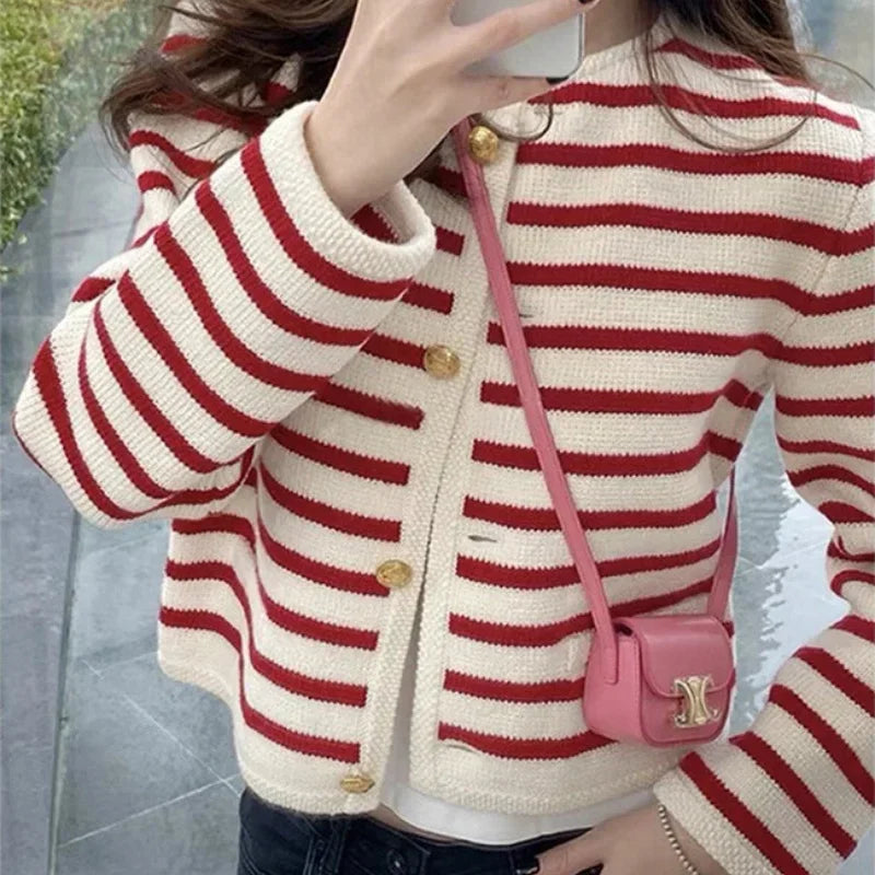 Striped Knitted Cardigan