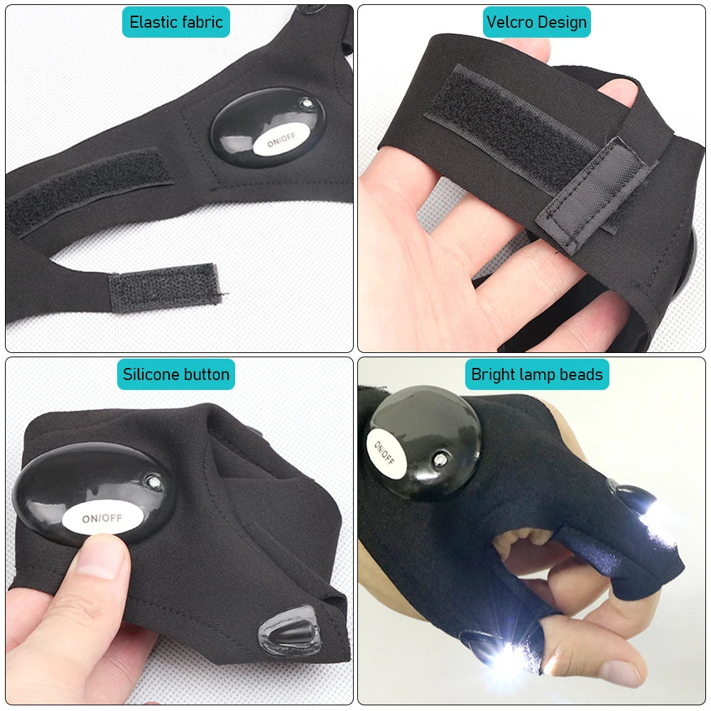 Flashlight Gloves - Hands-Free Lighting