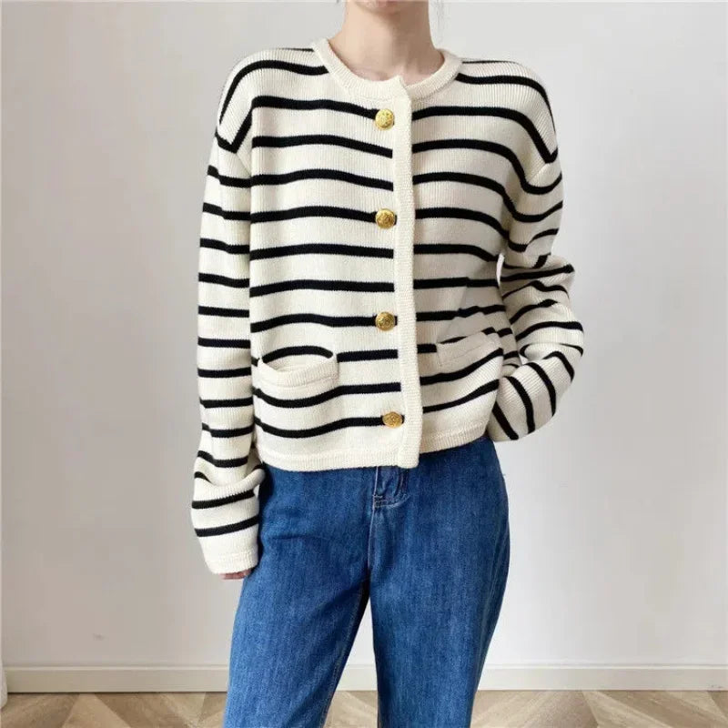 Striped Knitted Cardigan