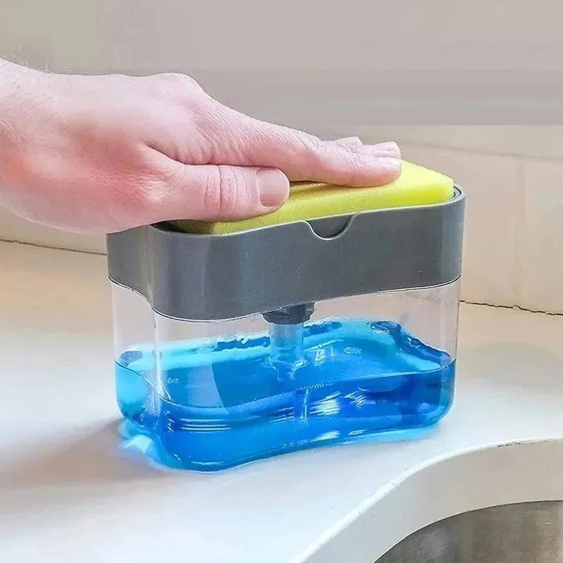 Soap Dispenser with Sponge Caddy - Space-Saving Design