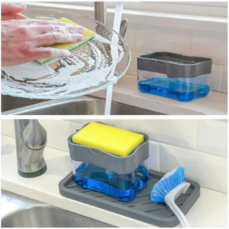 Soap Dispenser with Sponge Caddy - Space-Saving Design