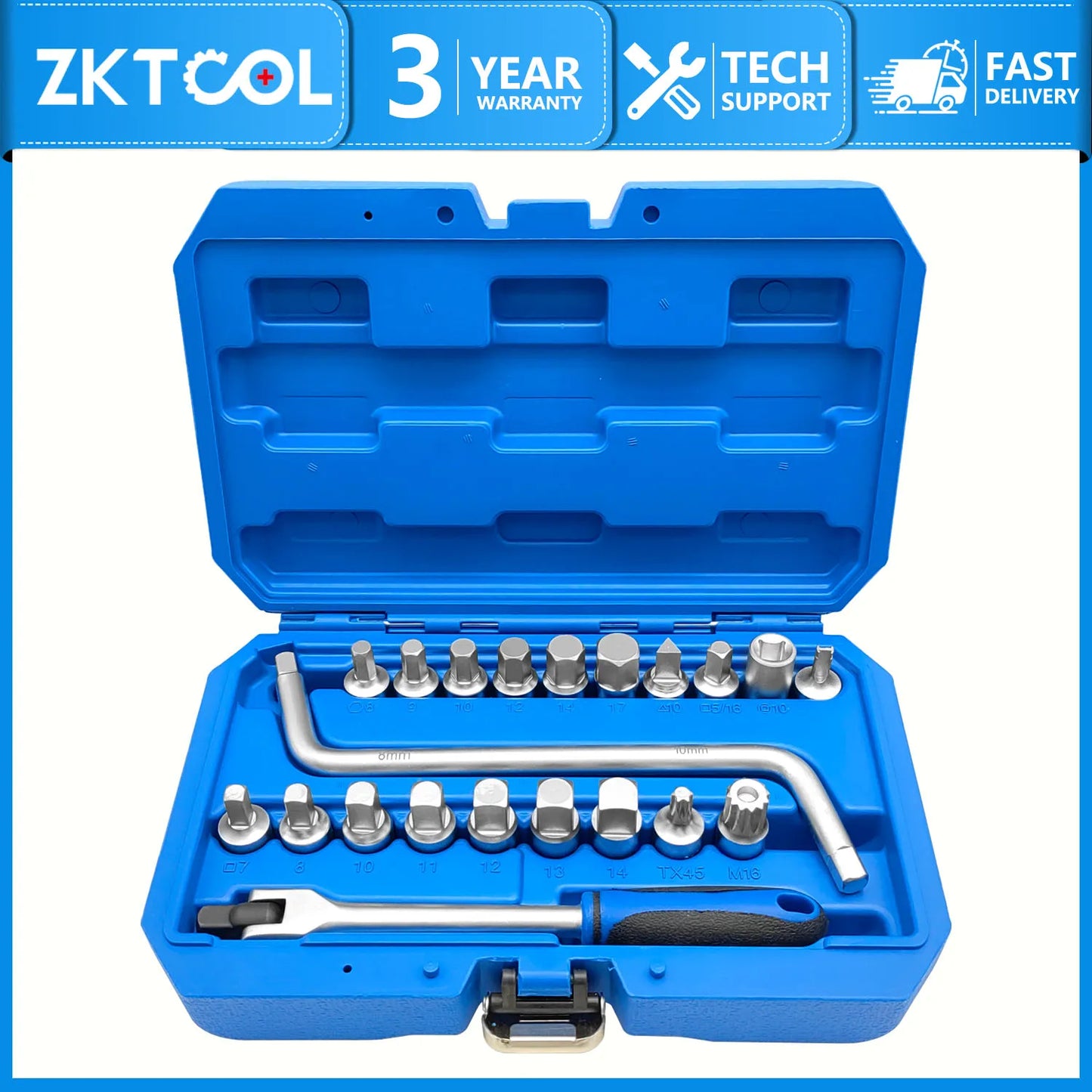 Universal Oil Drain Plug Socket Set - 21 Pieces