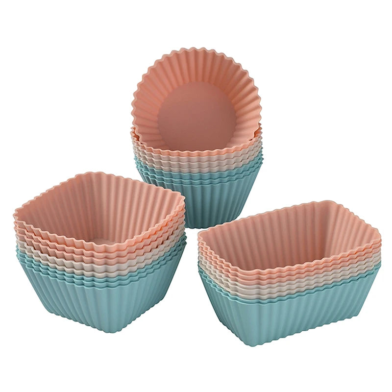 Cake Baking Molds - 24-Piece Silicone Set