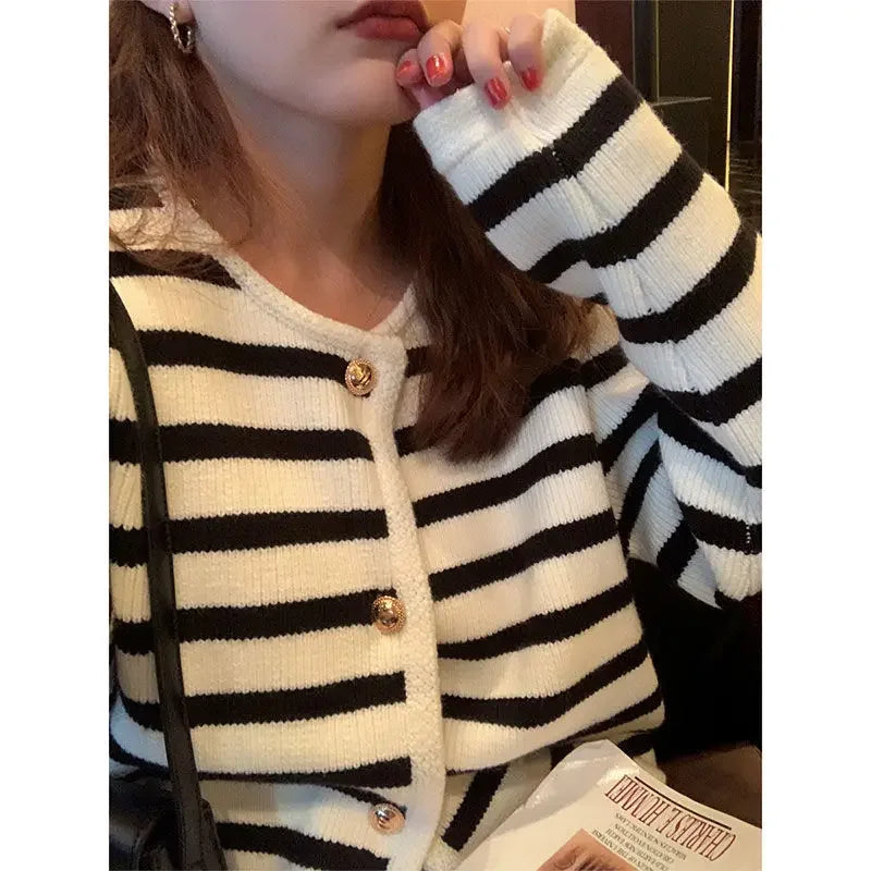 Striped Knitted Cardigan