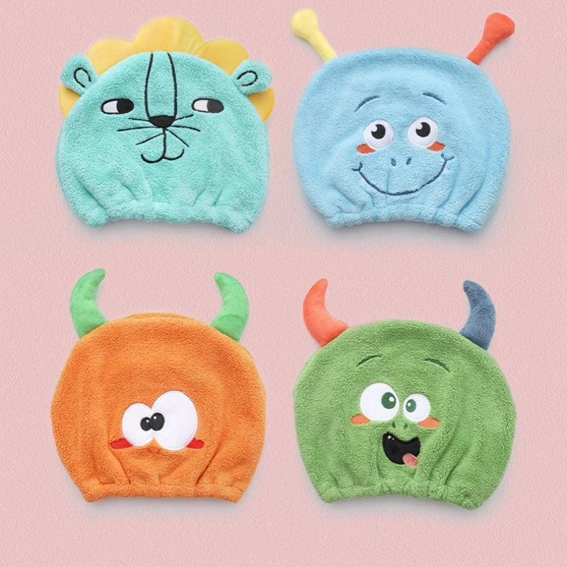 Kids' Cartoon Hair Towel Cap