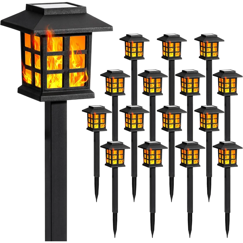 Flickering Flame Solar Lights - 16-Pack