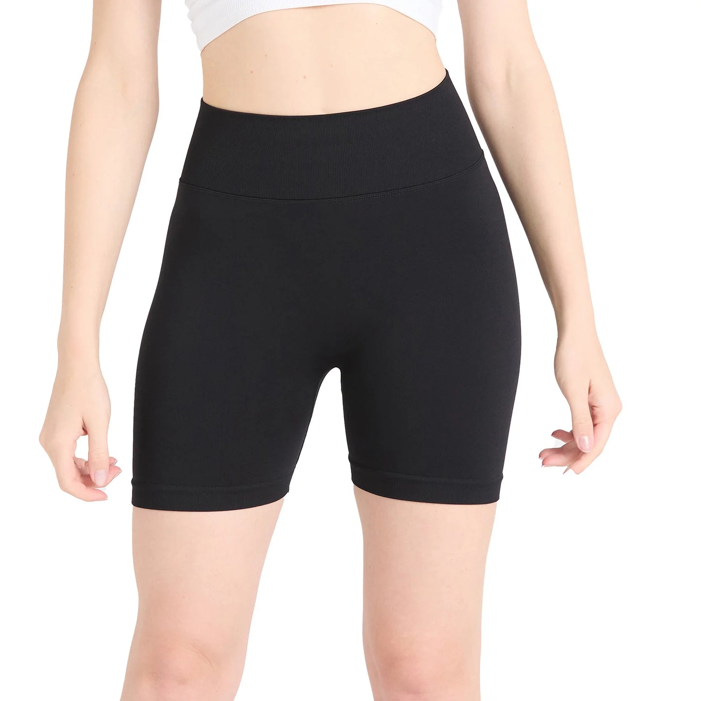 High-Waisted Yoga Shorts - Tummy Control Activewear