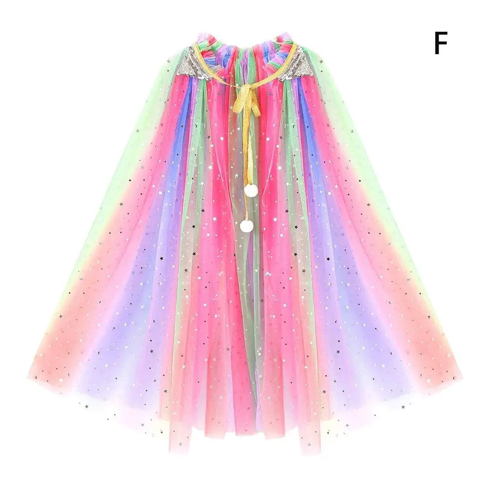 Girls' Rainbow Cloak Costume