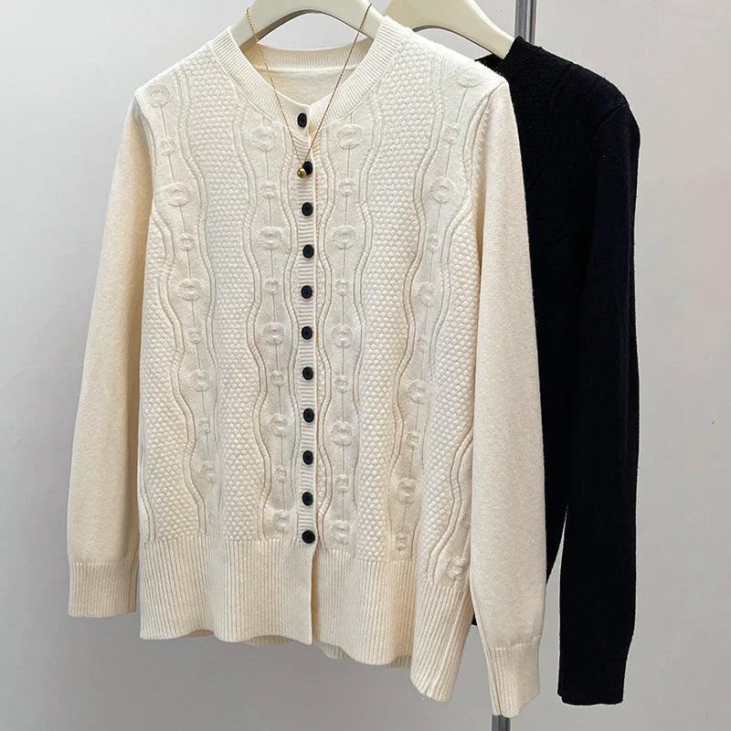 Plus Size Knitted Cardigan