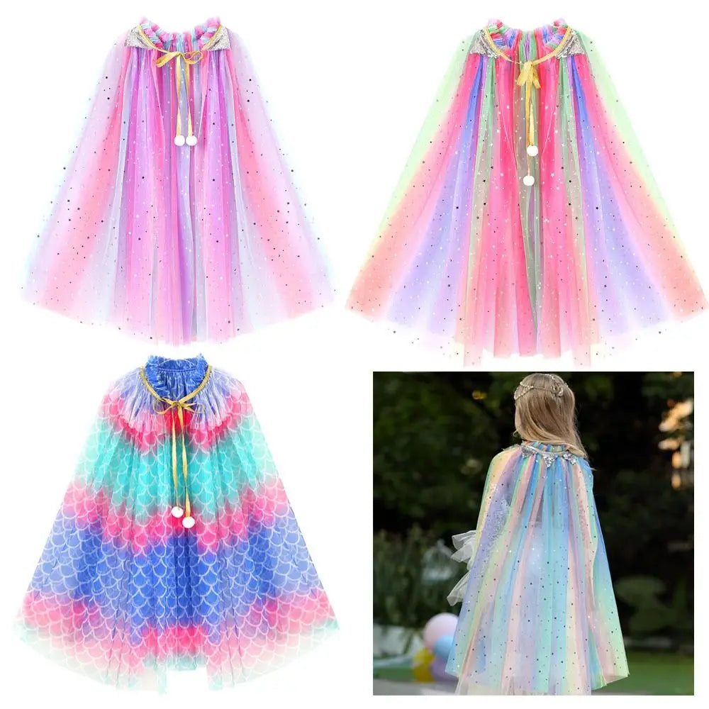 Girls' Rainbow Cloak Costume