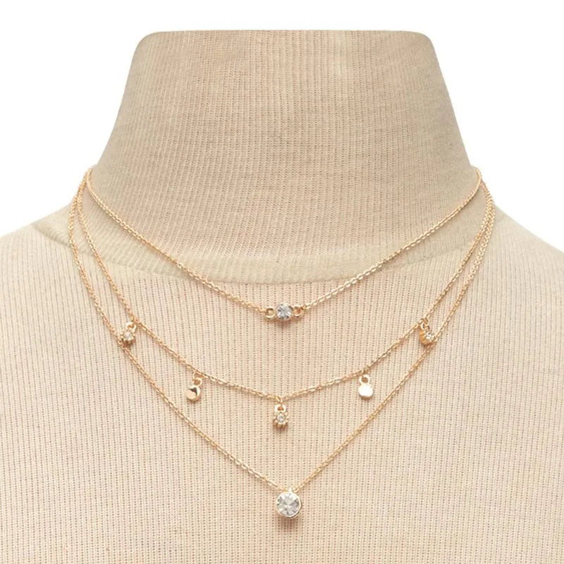 Multi-Layer Hearts Choker Necklace