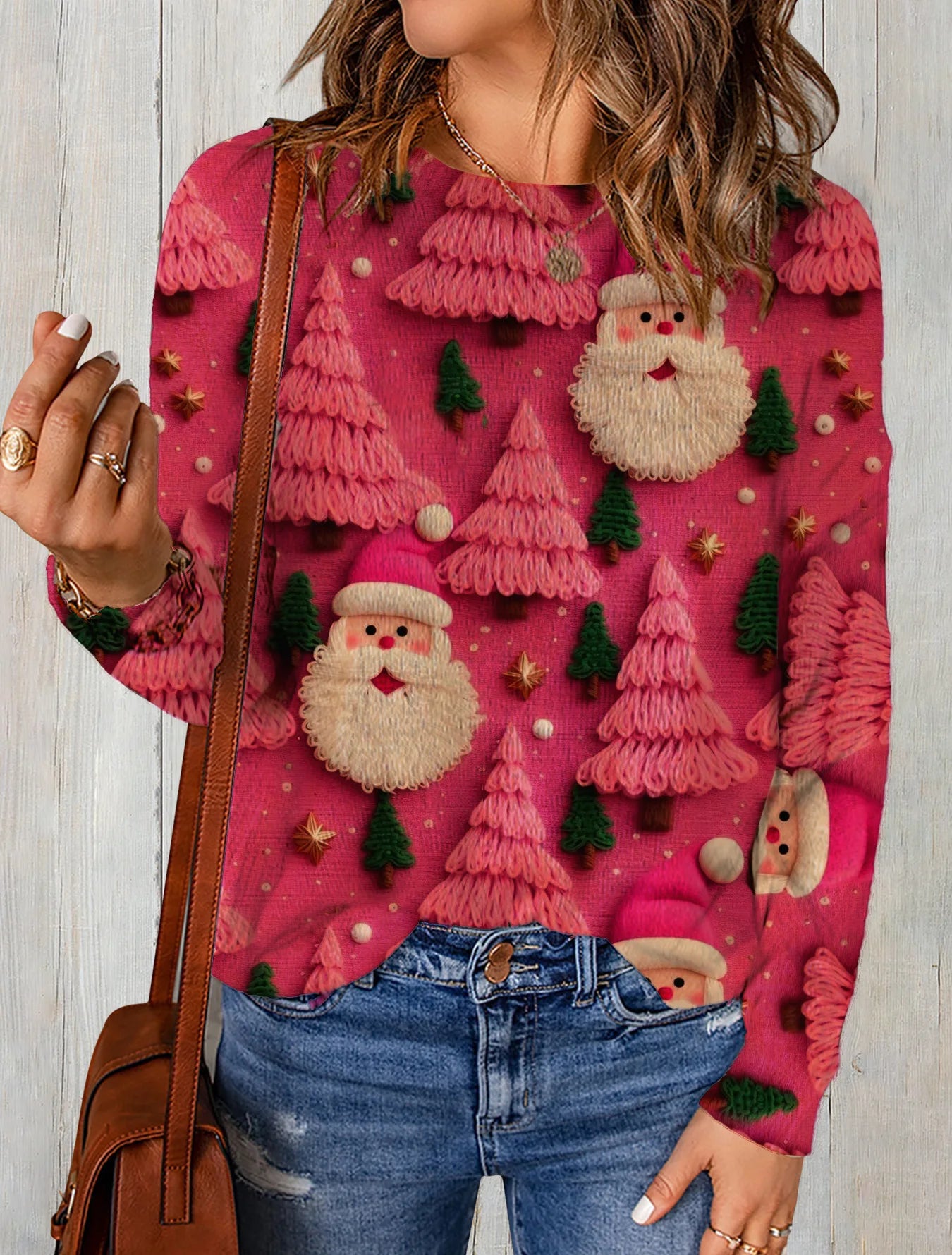 Festive Christmas Mink Fur Sweater