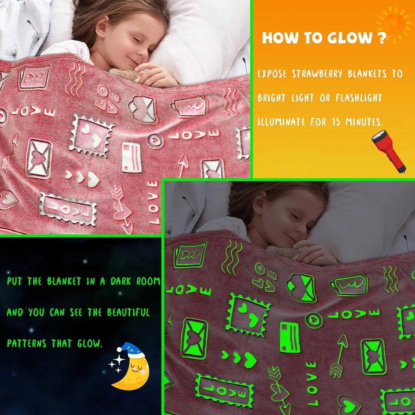 Soft Glow-in-the-Dark Throw Blanket