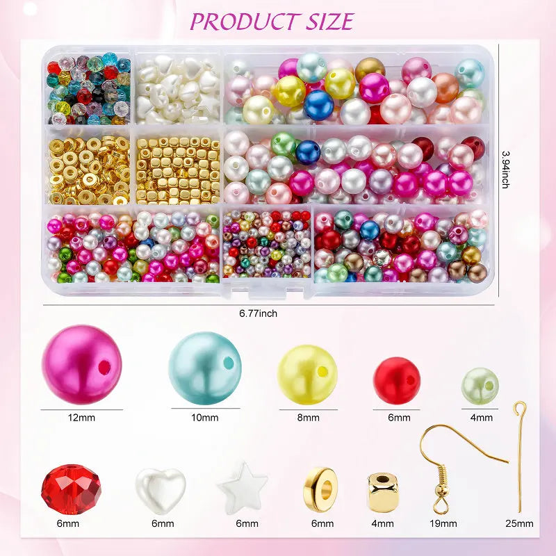 Multicolor Pearl Beads Kit for Jewelry Making