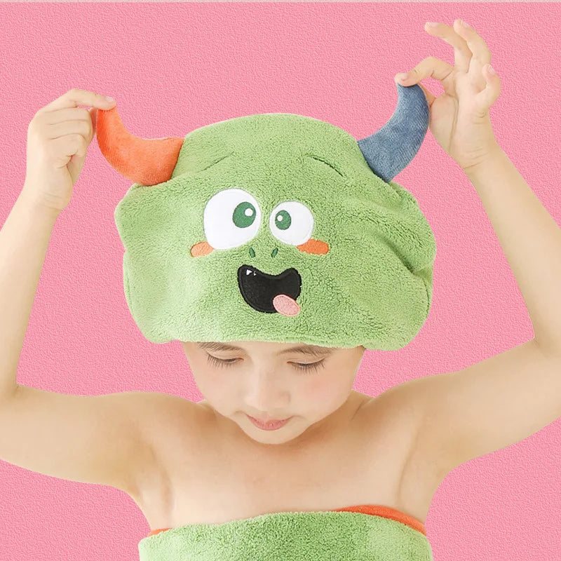 Kids' Cartoon Hair Towel Cap