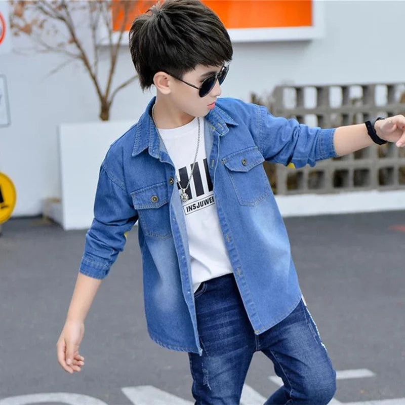 Classic Boys' Jean Jacket for Spring and Fall