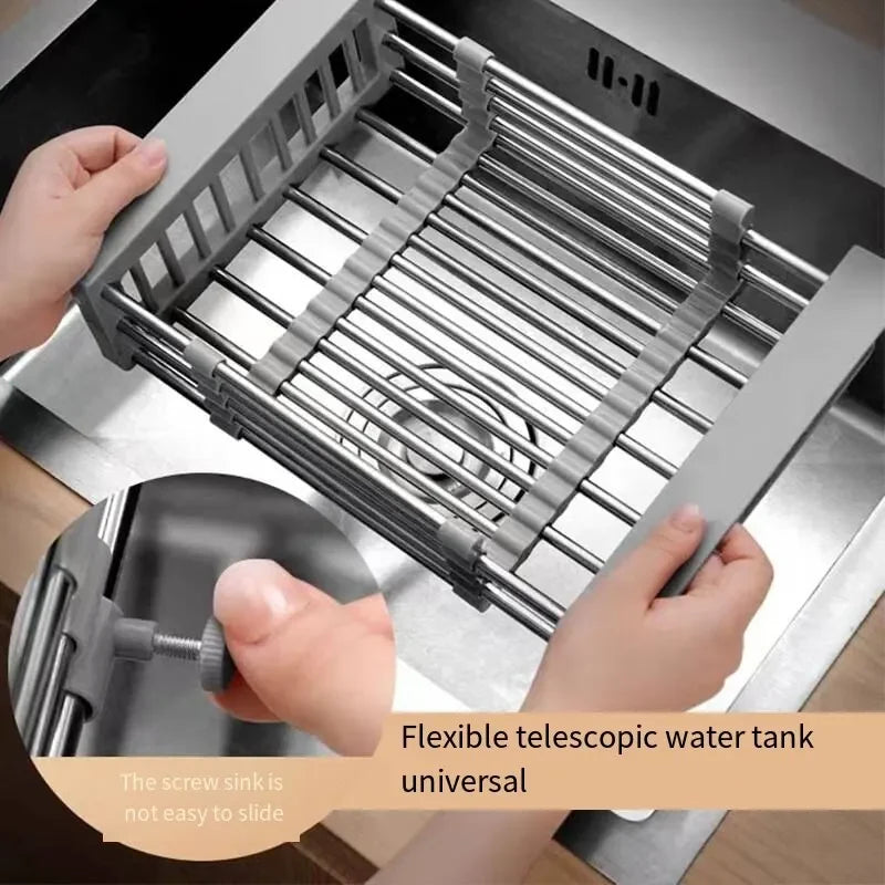 Telescopic Stainless Steel Dish Drying Rack