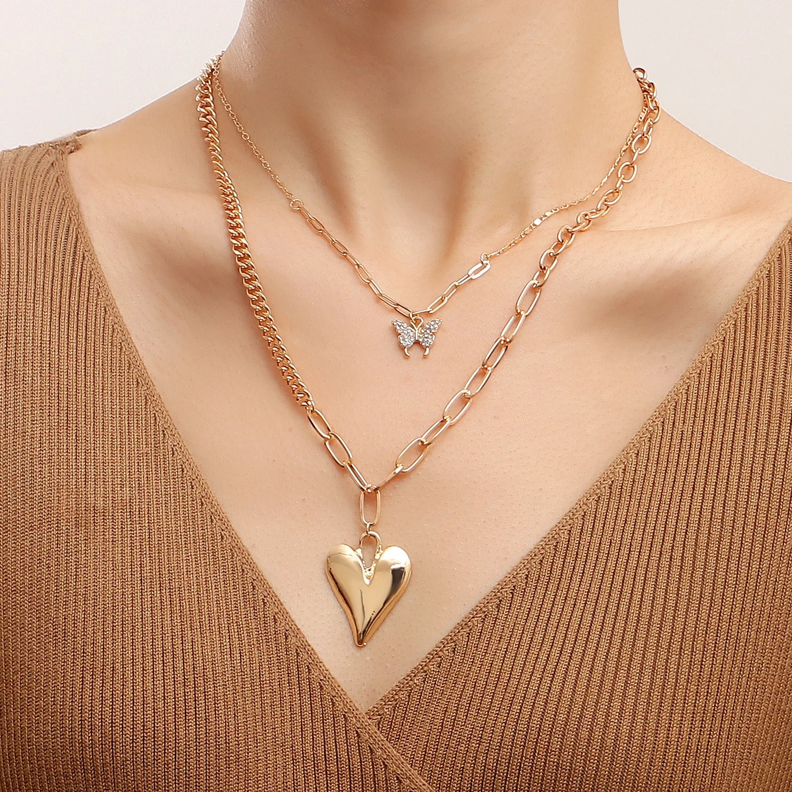 Multi-Layer Hearts Choker Necklace