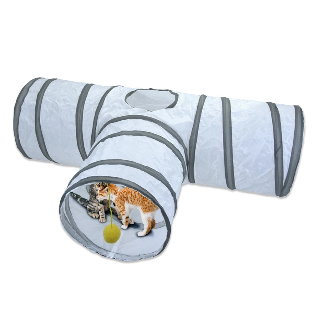 Crinkle Cat Tunnel with Hanging Toy