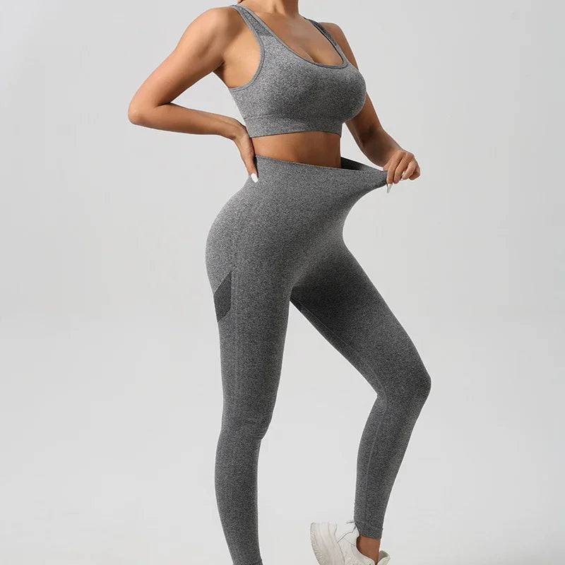 Yoga Bra and Legging Set - High-Waist Fitness Wear