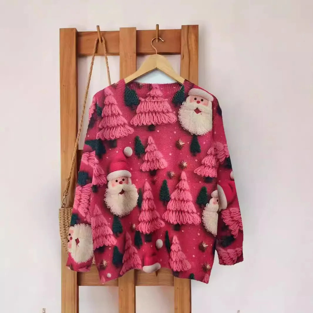 Festive Christmas Mink Fur Sweater