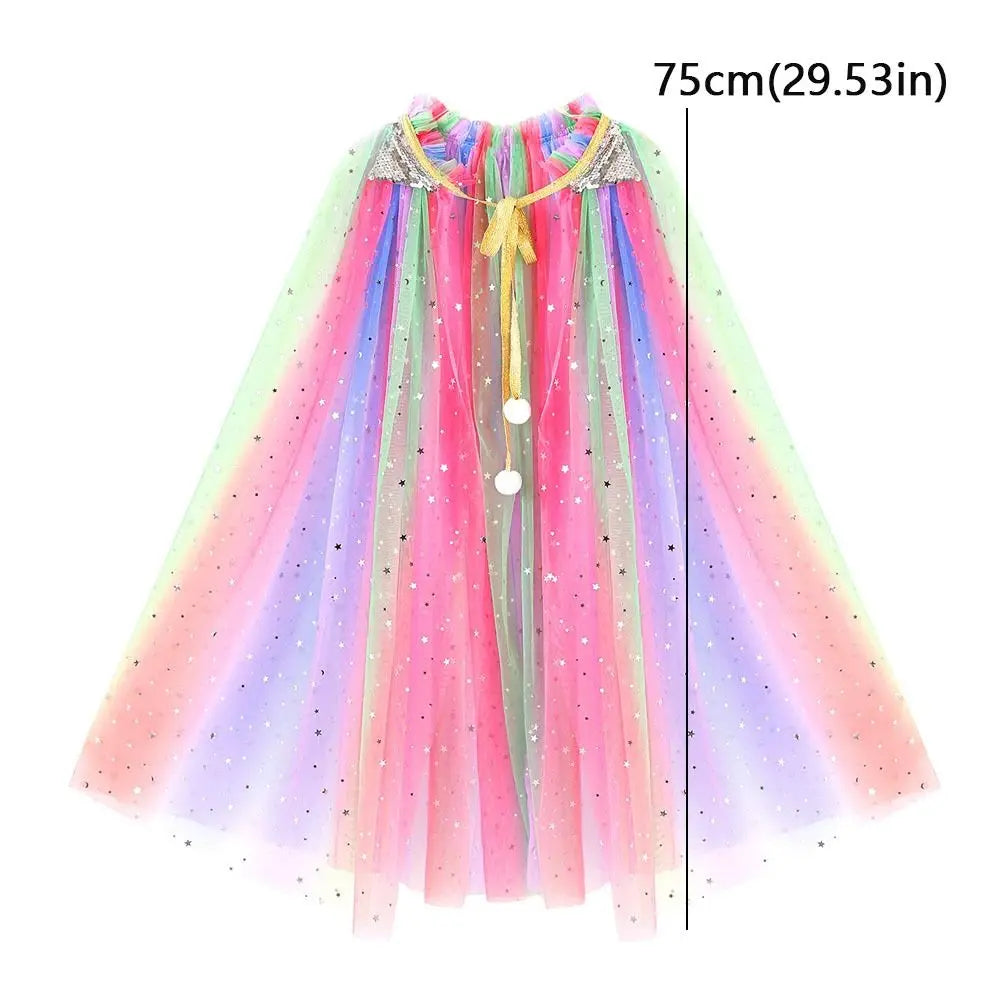 Girls' Rainbow Cloak Costume