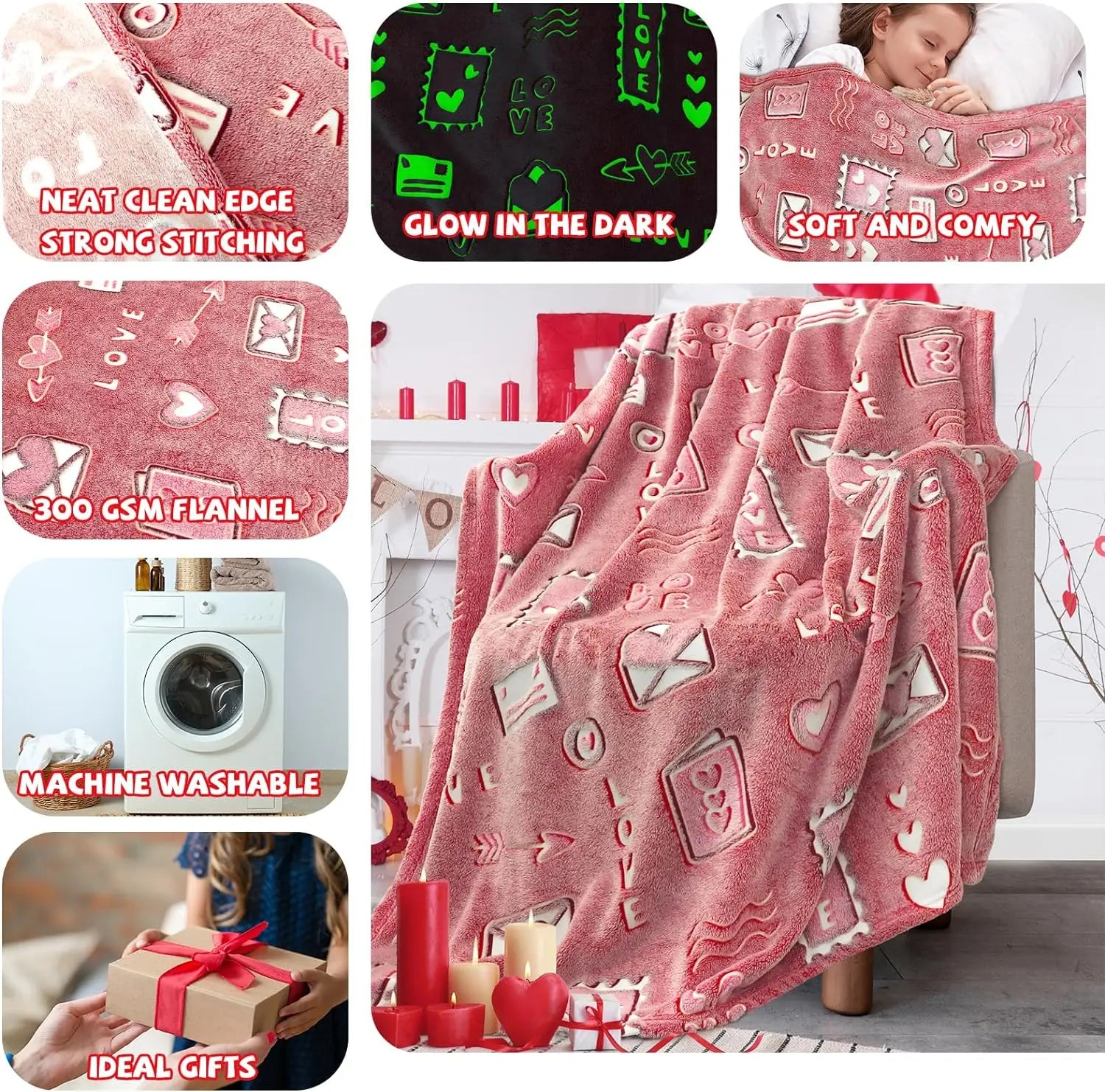 Soft Glow-in-the-Dark Throw Blanket