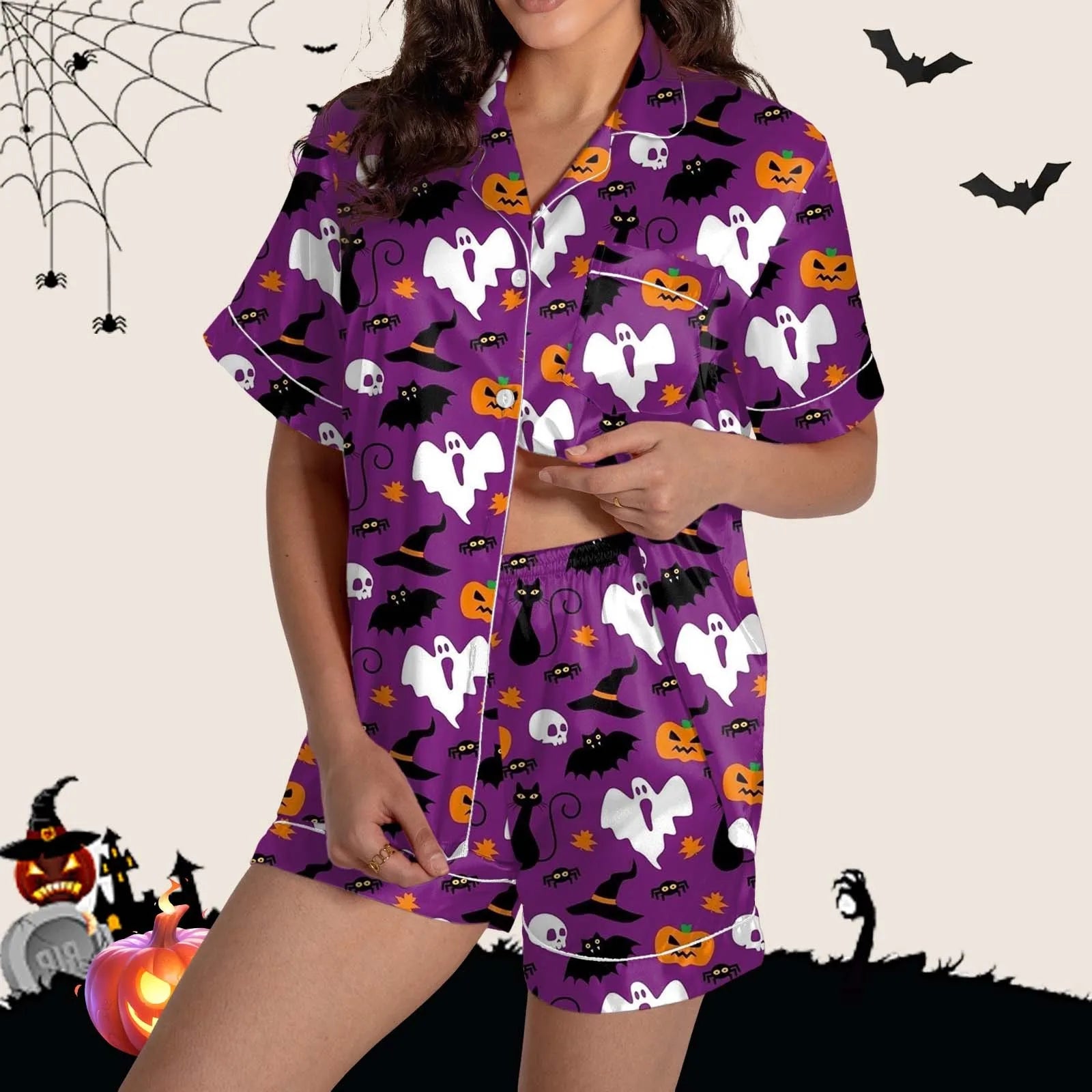 Halloween Silk Pajama Set