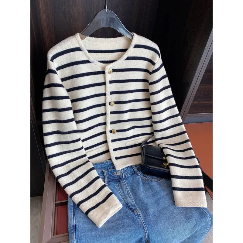 Striped Knitted Cardigan