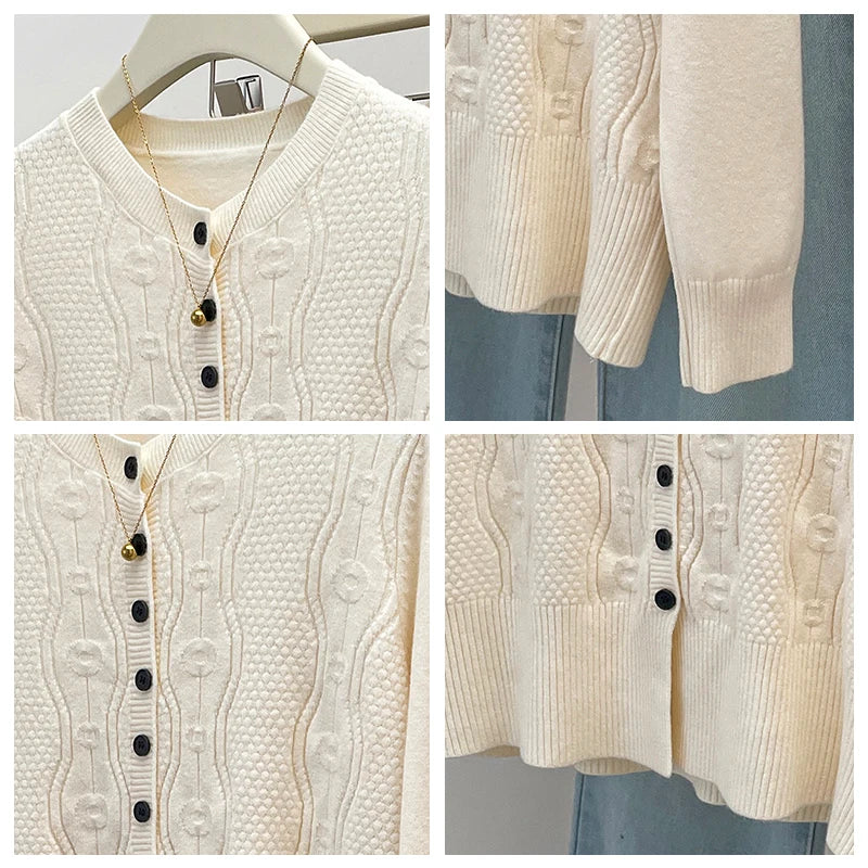 Plus Size Knitted Cardigan