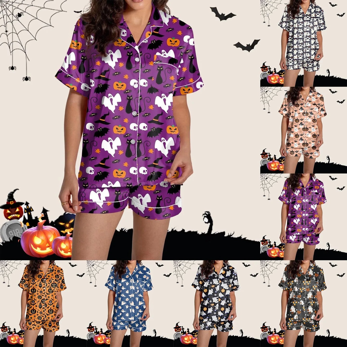 Halloween Silk Pajama Set